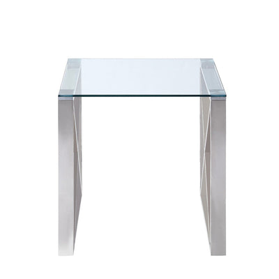 Rush X-Framed Tempered Glass End Table - MA-3644-04