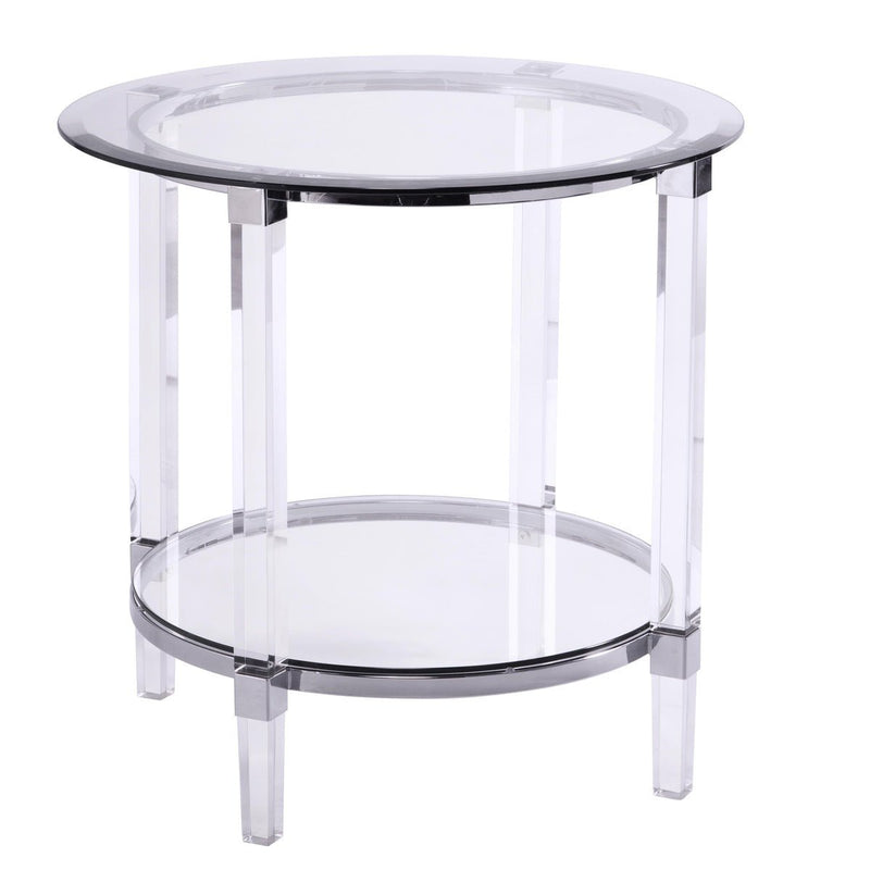 Round End Table with Acrylic Legs - MA-3656-04R