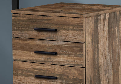 Filing Cabinet - 3 Drawer / Brown Reclaimed On Castors - I 7782