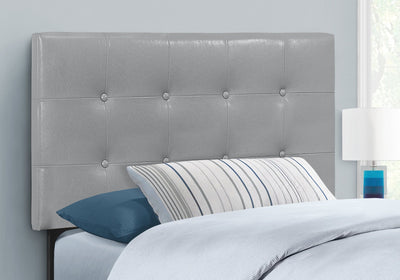 Bed - Twin Size / Grey Leather-Look Headboard Only - I 6001T