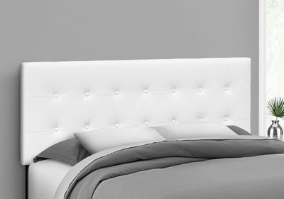 Bed - Queen Size / White Leather-Look Headboard Only - I 6002Q