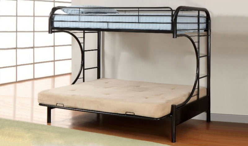 Black Metal Frame Futon Bunk bed - T-2800B/IF-B-230-B