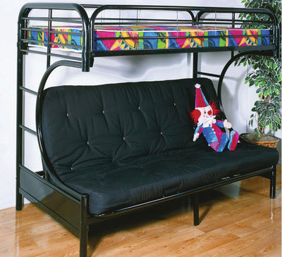 Black Metal Frame Futon Bunk bed - T-2800B/IF-B-230-B