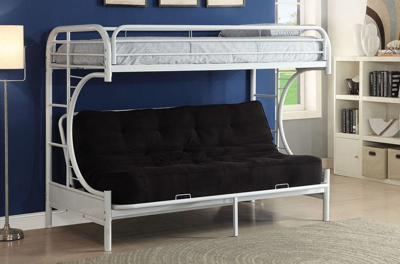 White Metal Frame Futon Bunk bed - T-2800W