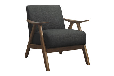 Retro-inspired Modern Living Set in Walnut Finish and Dark Grey Fabric - MA-1138DGSLC