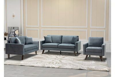 Modern Style Grey Velvet Living Set