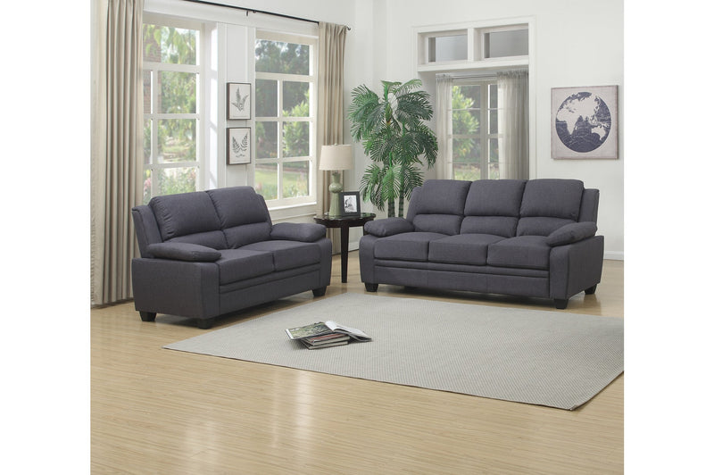 Grey Fabric Sofa Set With High Back And Pillows Over The Arms - MA-9151-GY-SLC