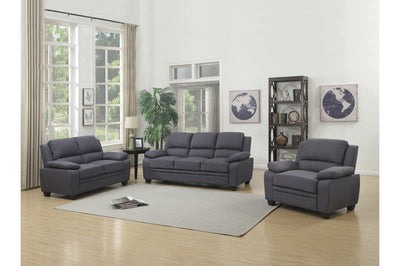 Grey Fabric Sofa Set With High Back And Pillows Over The Arms - MA-9151-GY-SLC