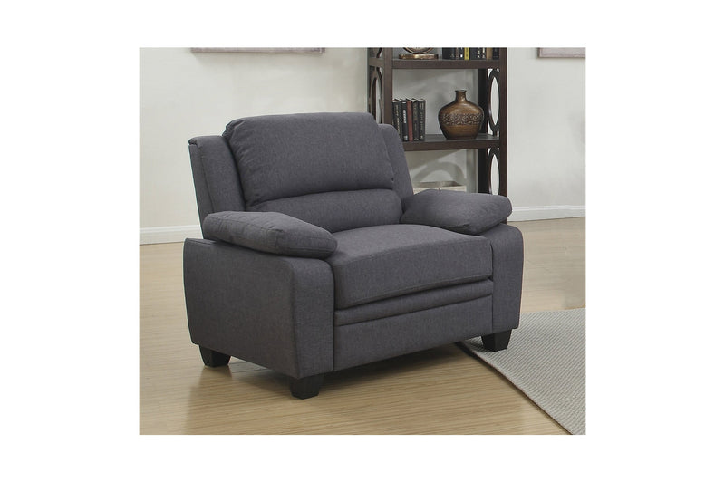 Grey Fabric Sofa Set With High Back And Pillows Over The Arms - MA-9151-GY-SLC