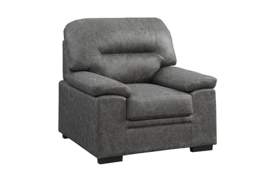 Dark Gray Polished Microfiber Living Set - MA-9407DGSLC