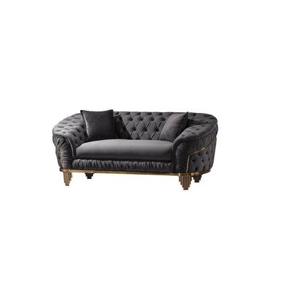 Vanessa Grey Velvet Sofa Set - ME-6725G-3PCS