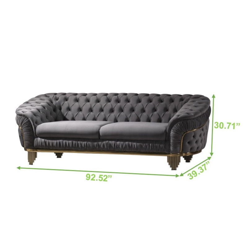 Vanessa Grey Velvet Sofa - ME-6725G-S