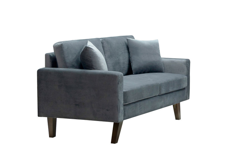 Modern Style Grey Velvet Love Seat - MA-9044-VGRY-2