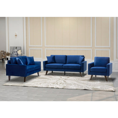 Blue velvet living set