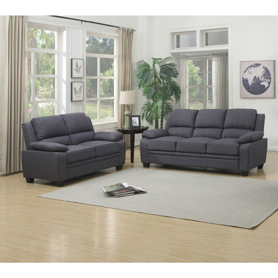 Grey Fabric Love Seat With High Back And Pillows Over The Arms - MA-9151GY-2