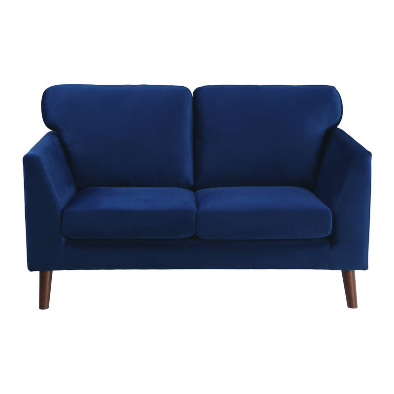 Tolley Collection Blue Velvet Fabric Loveseat - MA-9338BU-2