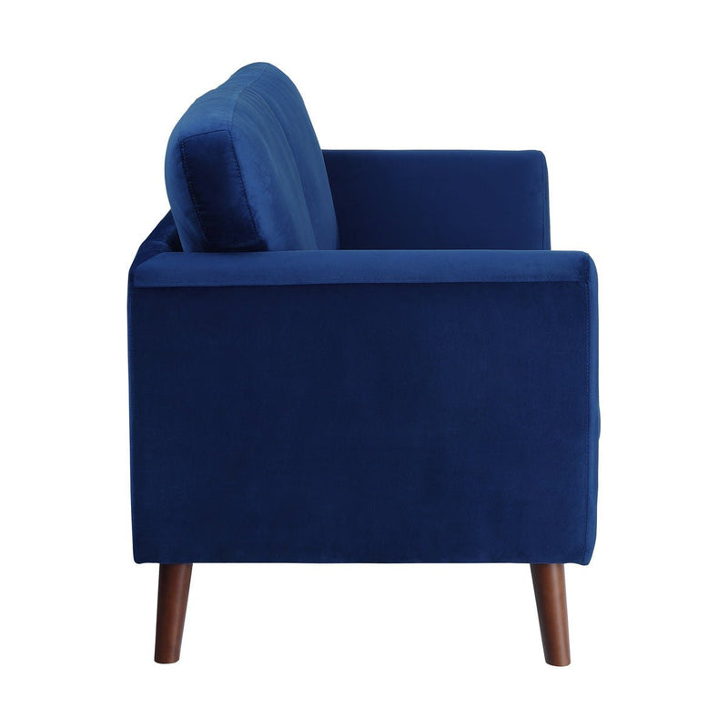 Tolley Collection Blue Velvet Fabric Loveseat - MA-9338BU-2