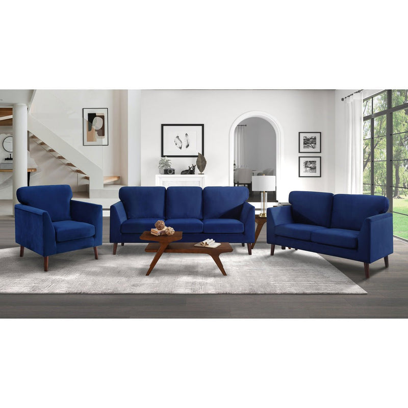 Tolley Collection Blue Velvet Fabric Loveseat - MA-9338BU-2