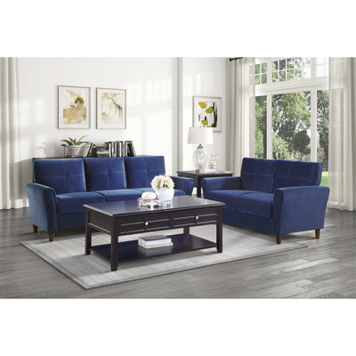 Dunleith Collection Loveseat Blue Velvet Fabric - MA-9348BUE-2