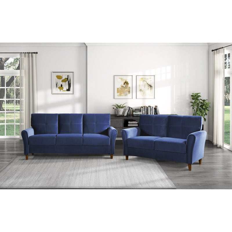 Dunleith Collection Loveseat Blue Velvet Fabric - MA-9348BUE-2