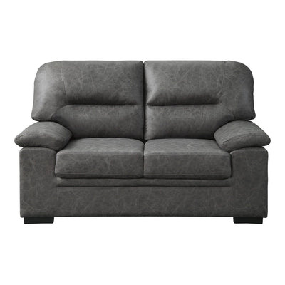 Grey microfiber loveseat