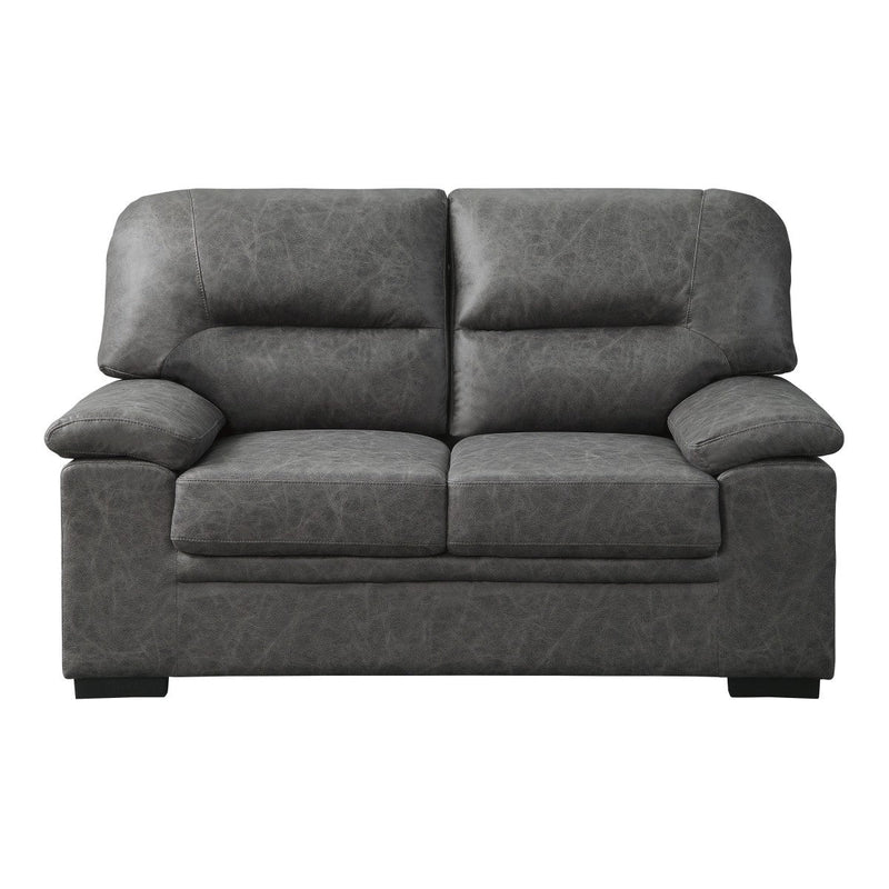 Grey microfiber loveseat