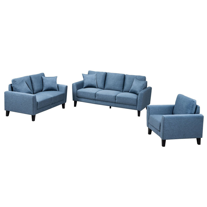 Britta Blue Loveseat with Two Pillows - MA-99010BLU-2