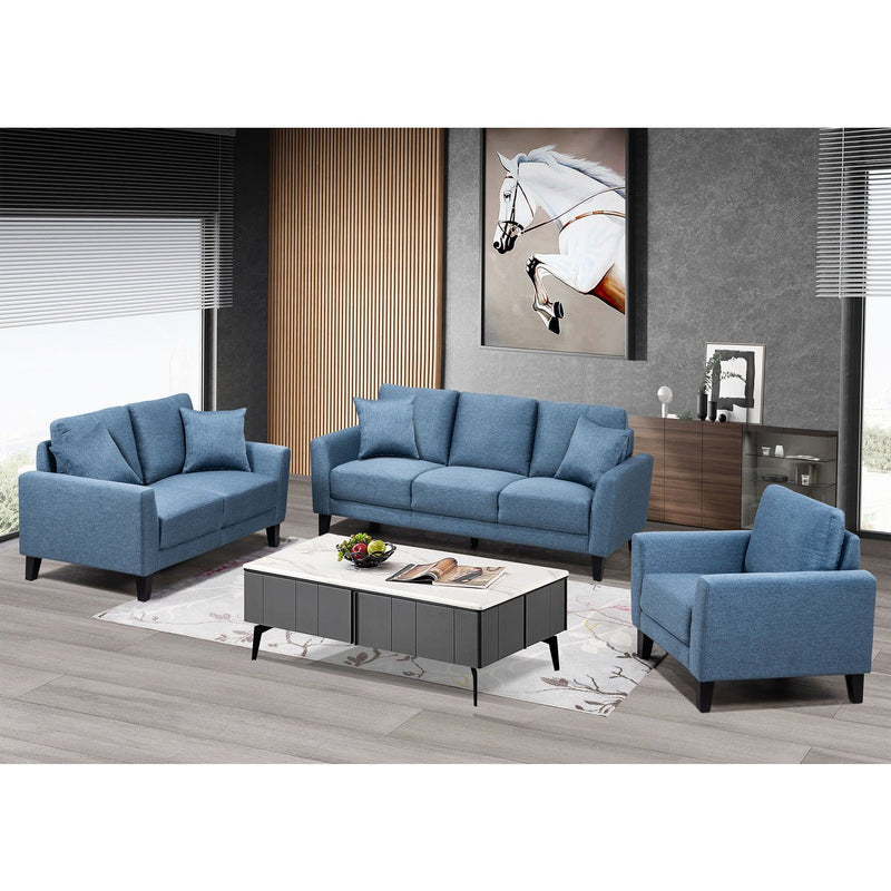 Britta Blue Loveseat with Two Pillows - MA-99010BLU-2