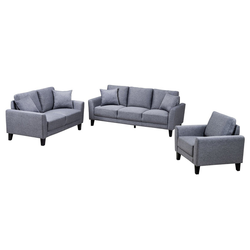 Britta Grey Loveseat with Two Pillows - MA-99010LGY-2