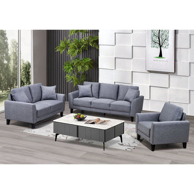 Britta Grey Loveseat with Two Pillows - MA-99010LGY-2