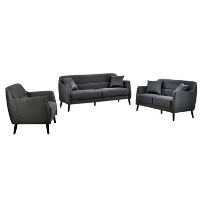 Georgina mid-century Loveseat with Matching Throw Pillows - MA-99892GRY-2