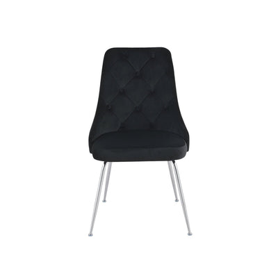 Plumeria Black Velvet Chair with Chrome Legs - MA-1321C-BKS