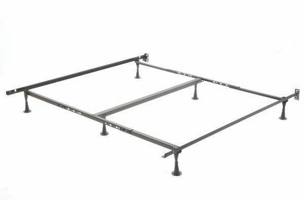 Queen/King (Adjustable) Metal Bed Frame with Headboard Attachment Brackets - T-57