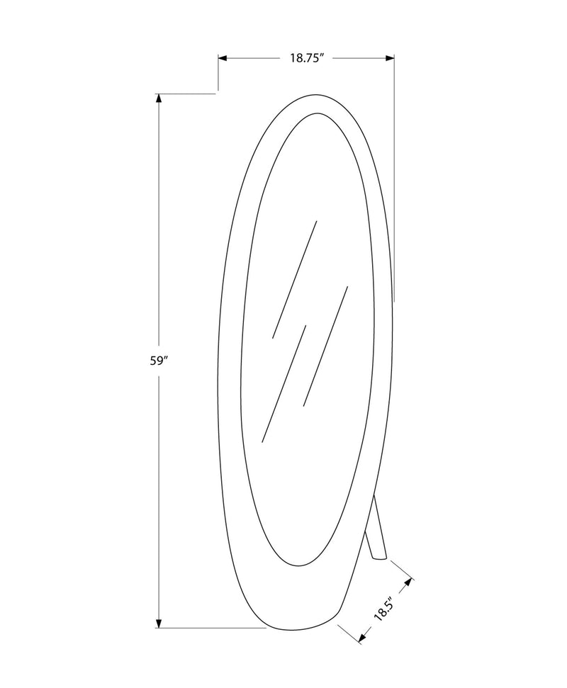 Miroir - 59"H / Cadre ovale contemporain gris