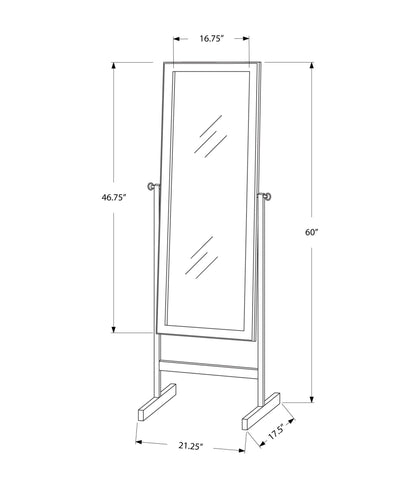 Mirror - 60"H / Cappuccino Wood Frame - I 3368