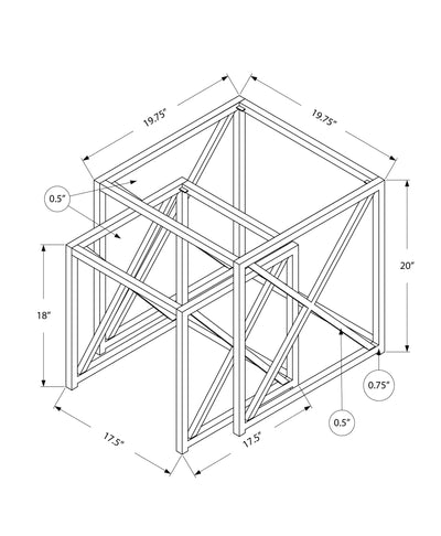 Nesting Table - 2Pcs Set / Chrome Metal W/ Tempered Glass - I 3441