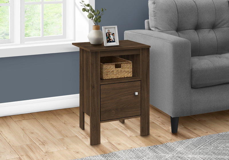 Accent Table - Dark Walnut Night Stand With Storage - I 2144