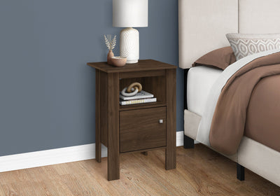 Accent Table - Dark Walnut Night Stand With Storage - I 2144