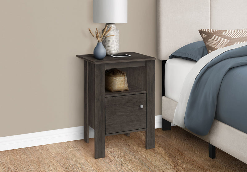 Accent Table - Brown Oak Night Stand With Storage - I 2145