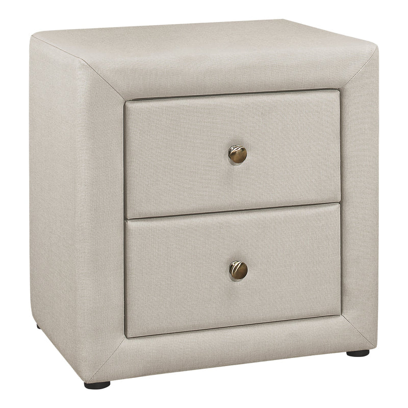 Bedroom Accent - 21"H / Beige Linen Night Stand - I 5605