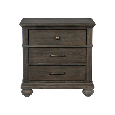 Motsinger Night Stand Wire Brush Rustic Brown