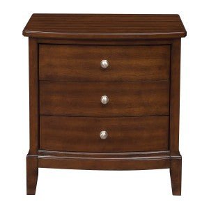 Solid wood Cherry Night Stand w/ 3 Drawers and nickel knobs - MA-1730-4