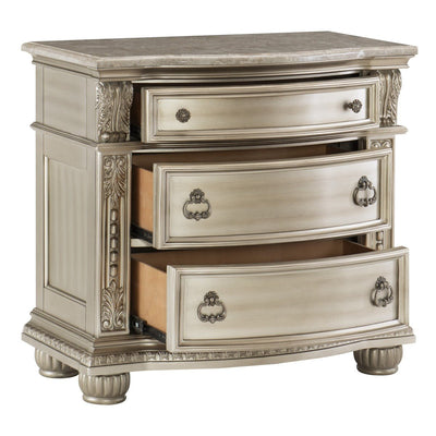 Cavalier Silver Night Stand - MA-1757SV-4