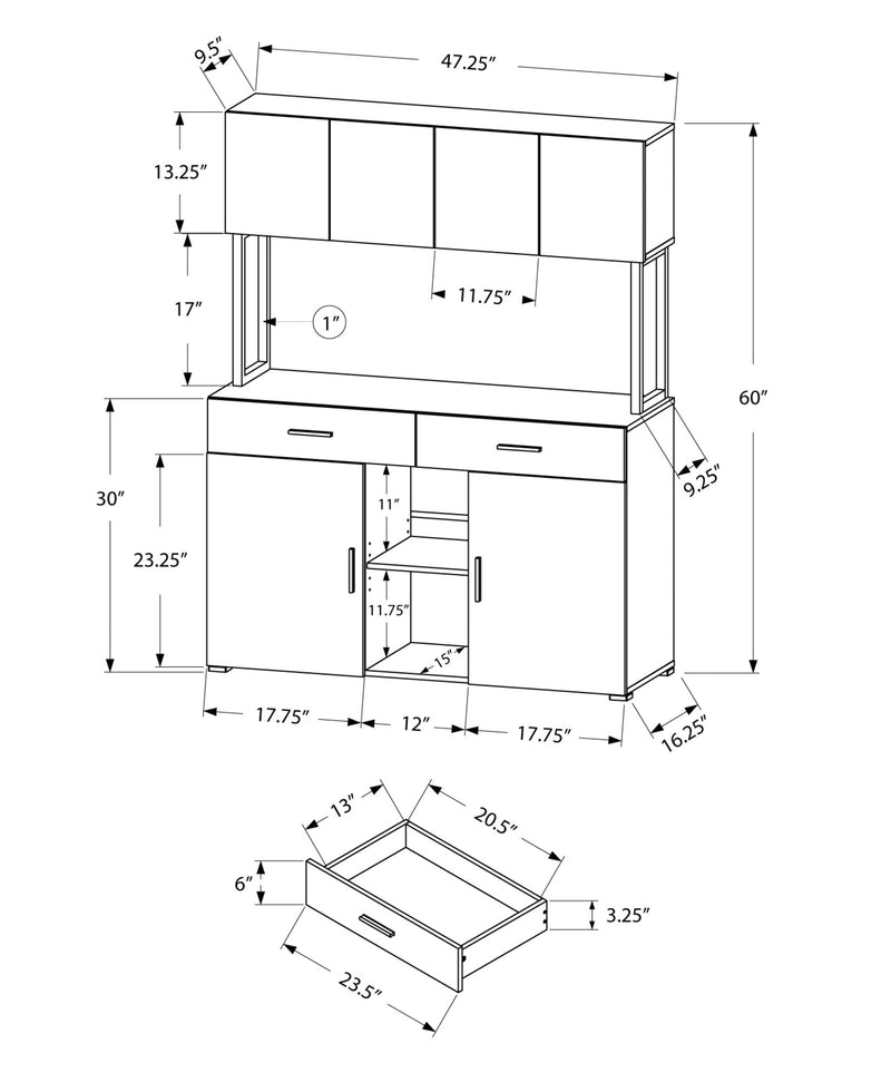 Office Cabinet - 48"L / White Storage Credenza - I 7066