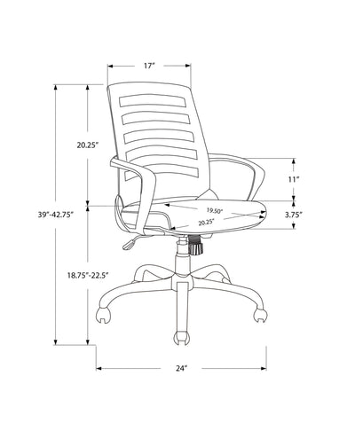 Office Chair - White / Grey Mesh / Multi Position