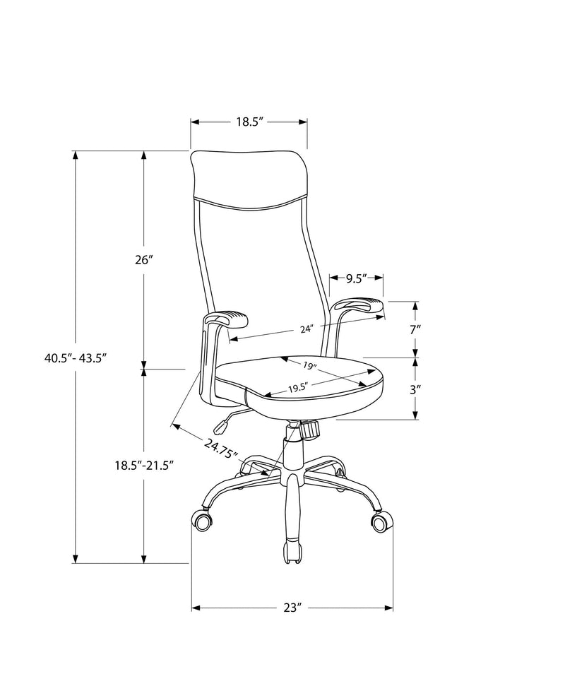 Office Chair - Black / Black Fabric / Multi Position - I 7248