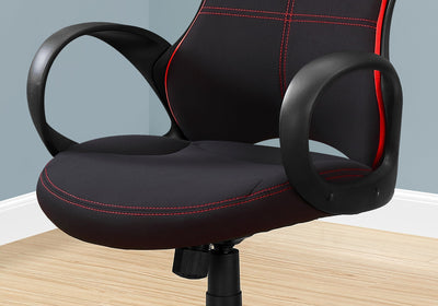 Office Chair - Black / Red Fabric / Multi Position