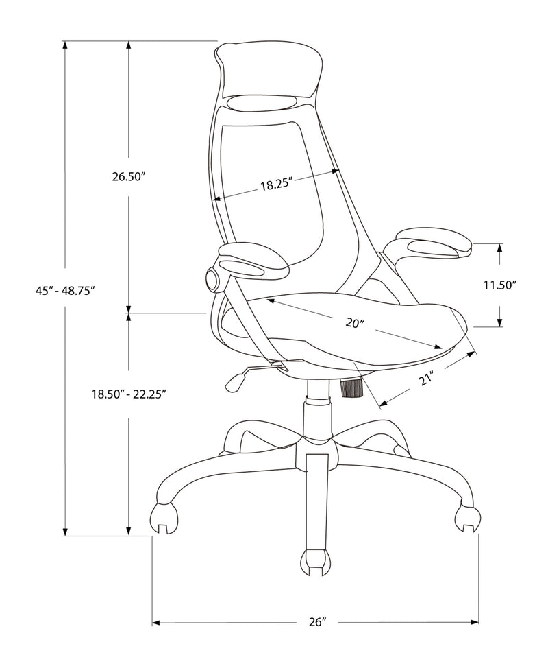 Chaise de bureau - Simili-cuir noir / Multiposition