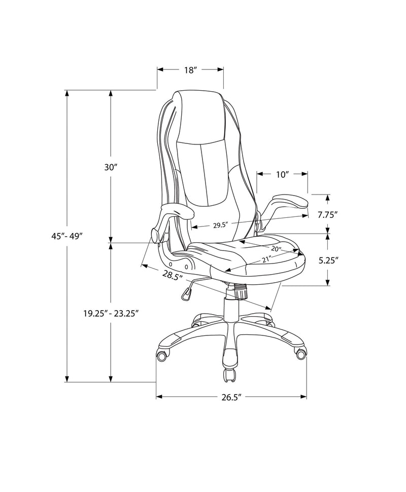 Chaise de bureau - Simili cuir noir / Exécutif à dossier haut