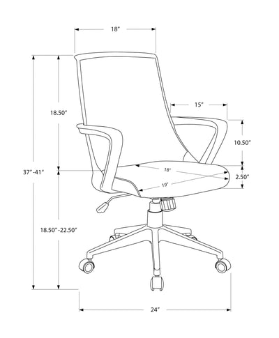 Office Chair - Black / Dark Grey Fabric / Multi Position